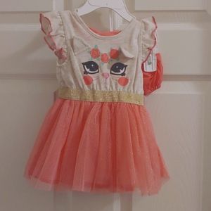 Cream and peach lace dress